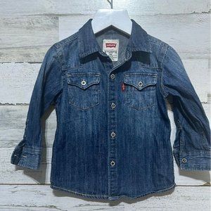 Gender Neutral Size 18m Levi’s denim long sleeve button up shirt - vguc